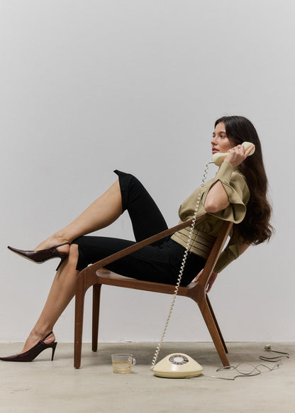 THE BOEMIA CUT OUT TOP in Olive Green