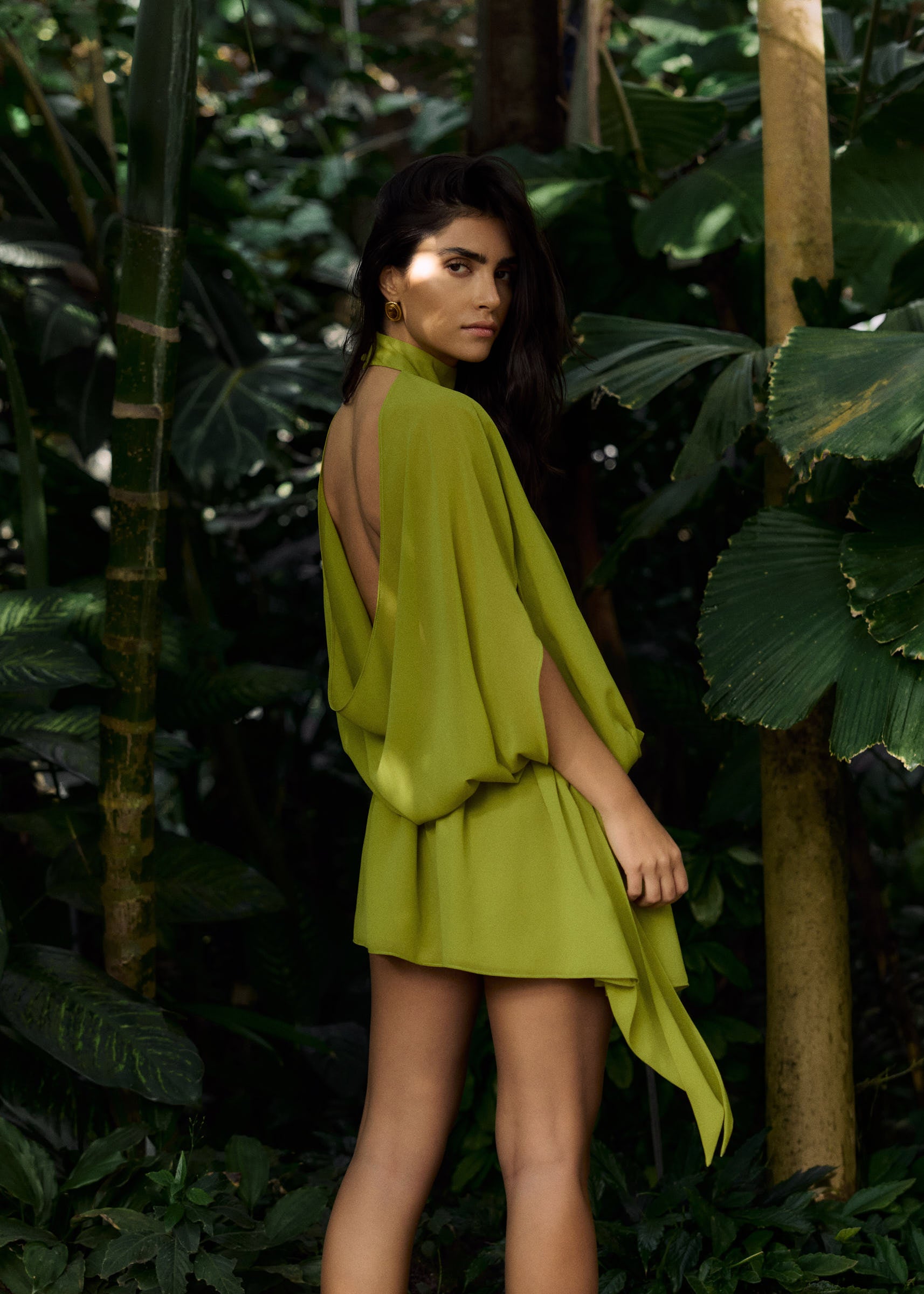 THE JADE DRESS - Green Asymmetric Mini Dress LABLON THE JADE DRESS - Green Asymmetric Mini Dress LABLON