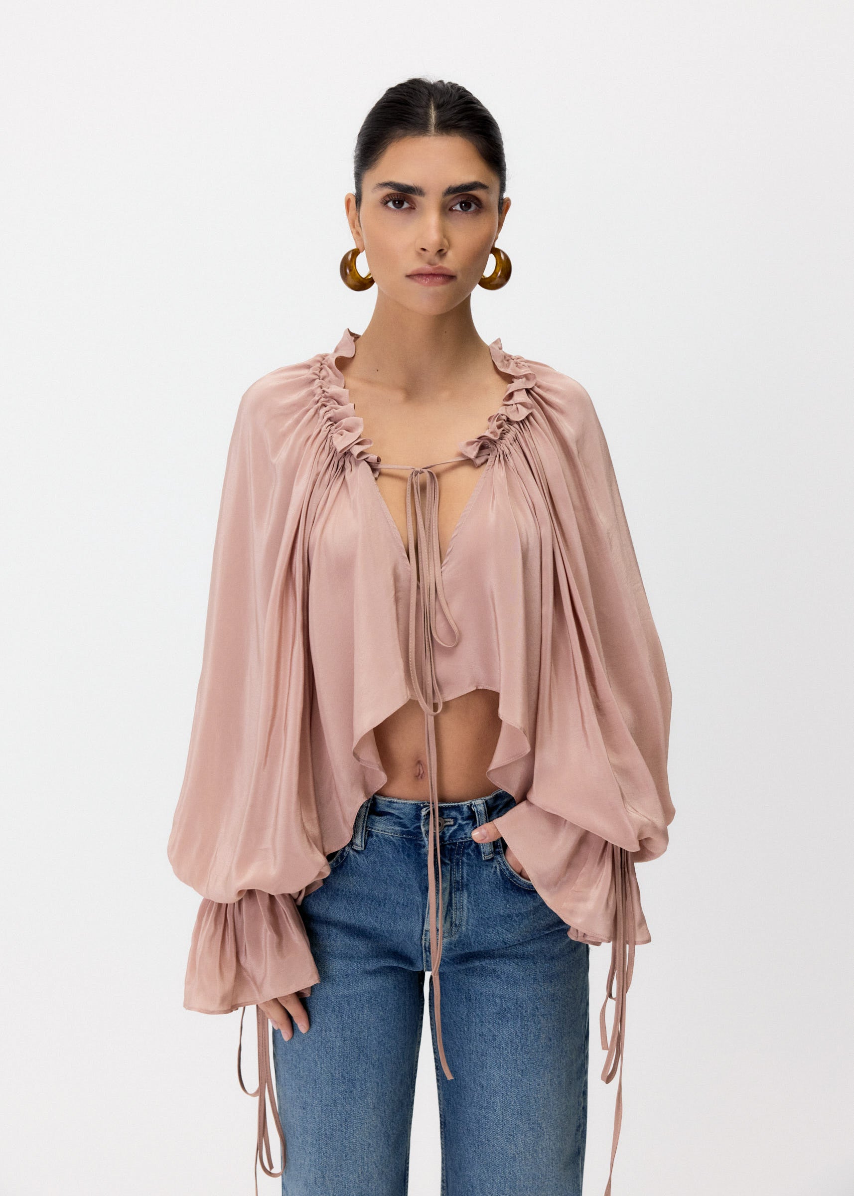 THE TERESA SATIN BLOUSE - Satin Slip On Blouse in 100% Viscose
