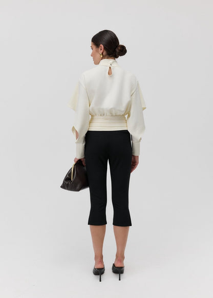 THE BOEMIA CUT OUT TOP in Cream White