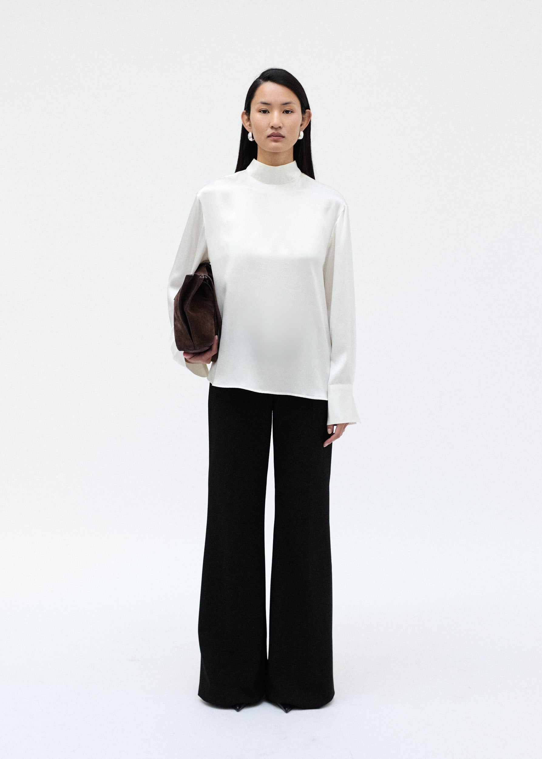 THE ISIS CAPE BLOUSE - Soft & Fluid Cape Blouse in Cream White