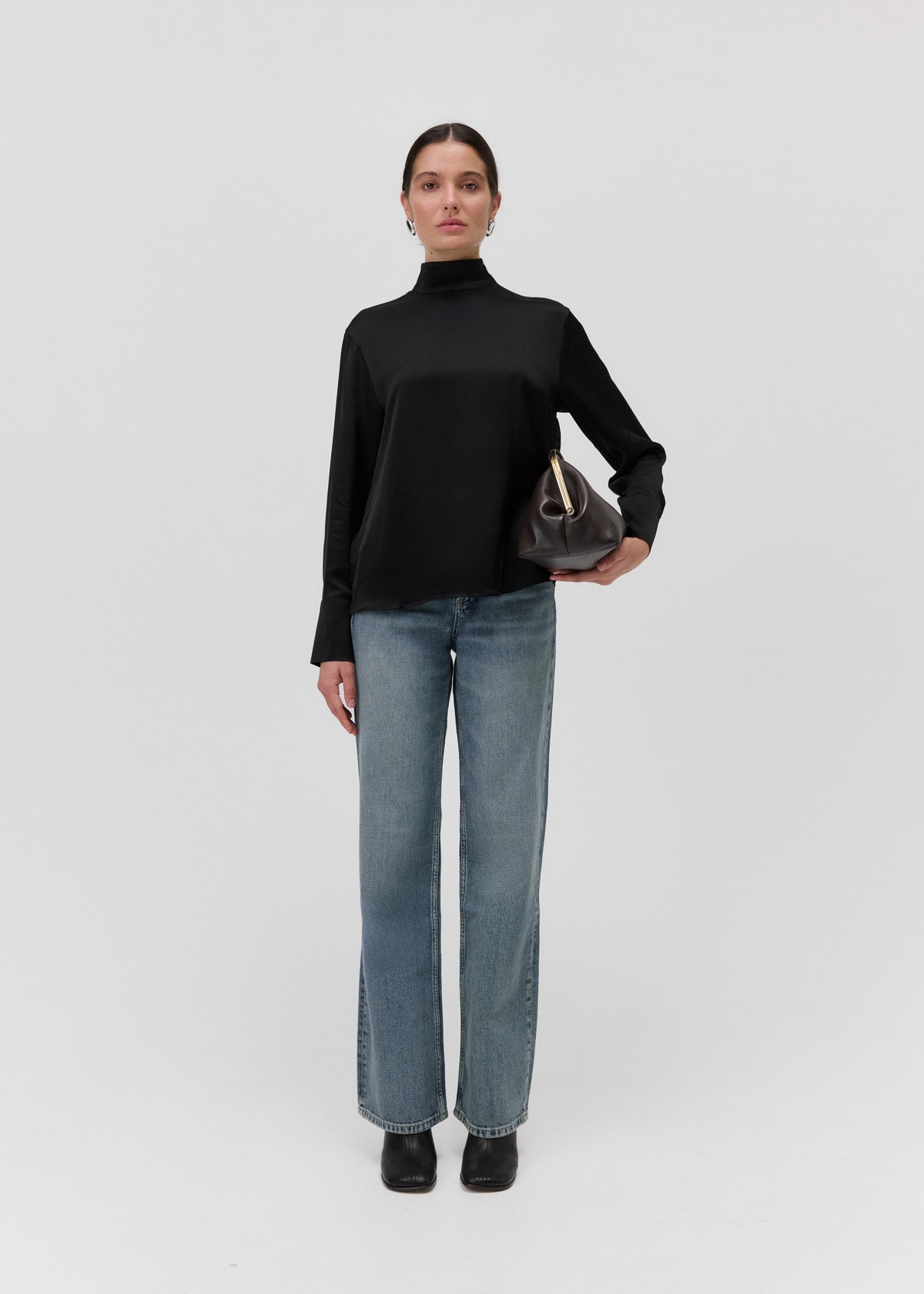 THE ISIS CAPE BLOUSE in Black
